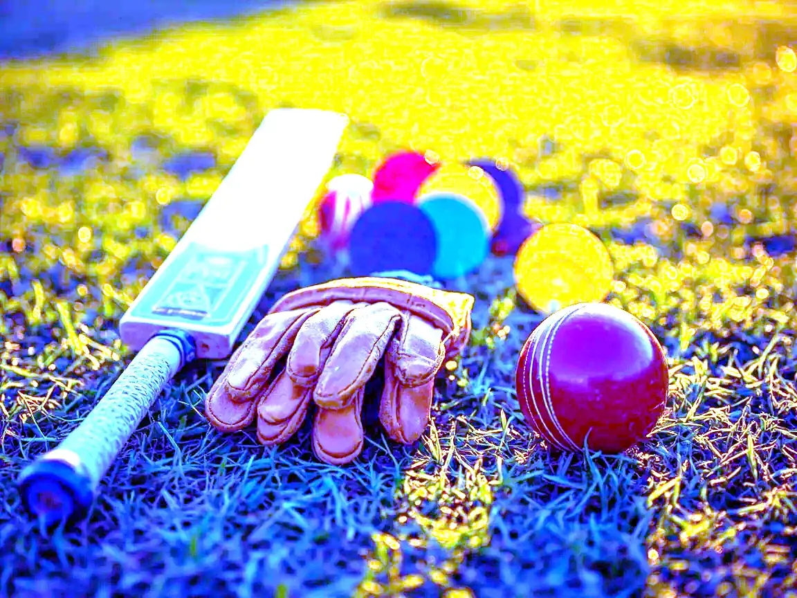 Cricket training gear sorted by role on a floodlit practice pitch
