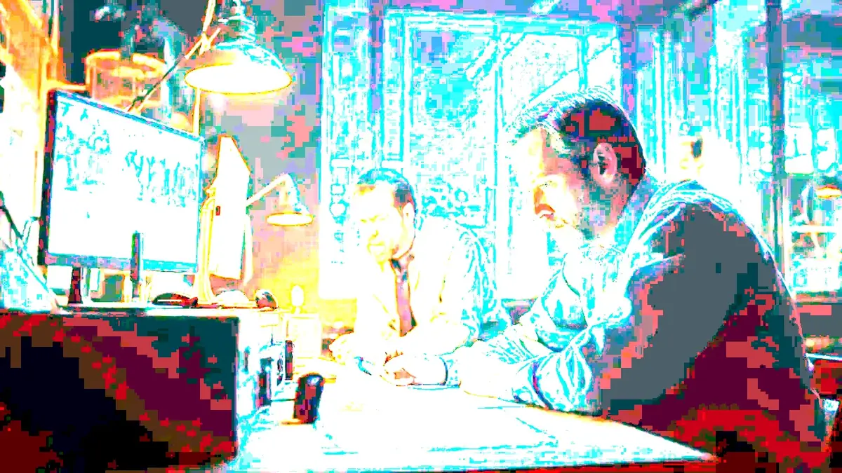 The editorial desk with verification logs and late mail arranged under warm task lamps