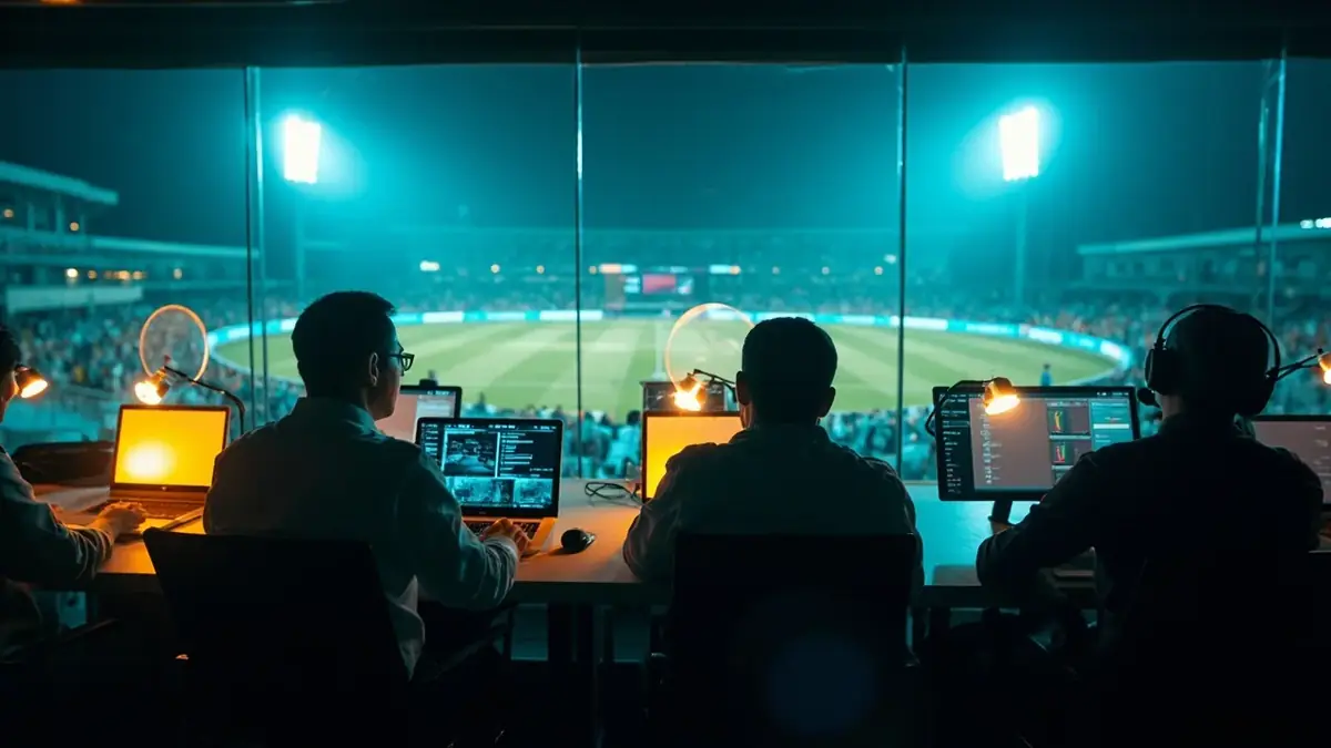 A cricket newsroom review board with the day’s stories pinned